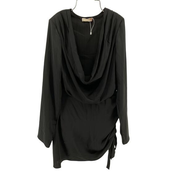 Ramy Brook Ruched Black Reeta Dress Size S